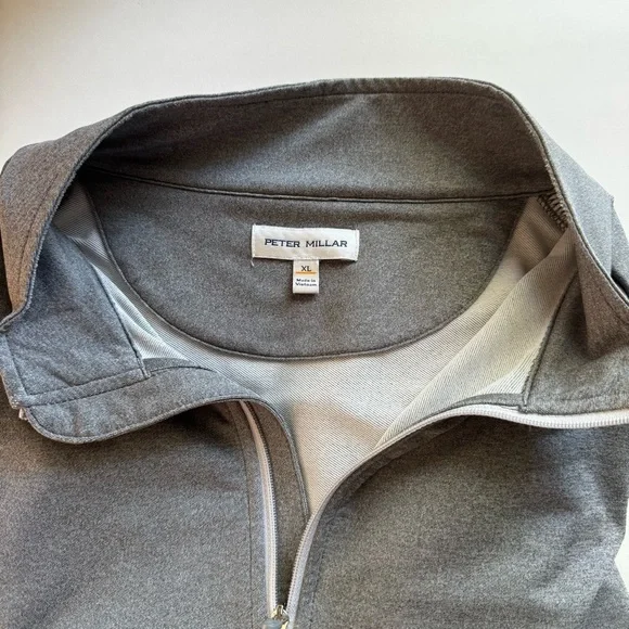 Peter Millar Gray Quarter Zip Sweatshirt XL